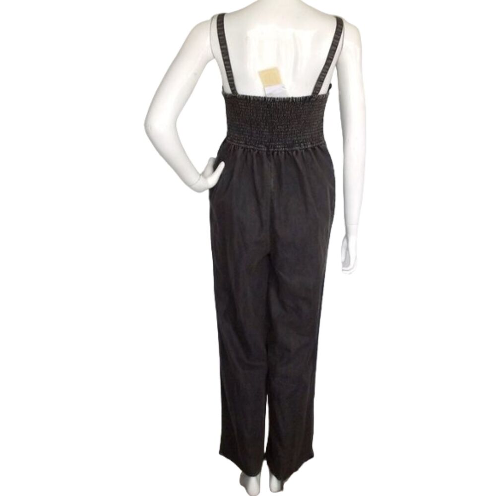 new BOG Collective Jumpsuit, S, Faded Black, Adj Wide Straps, Smocked upper - Picture 4 of 15
